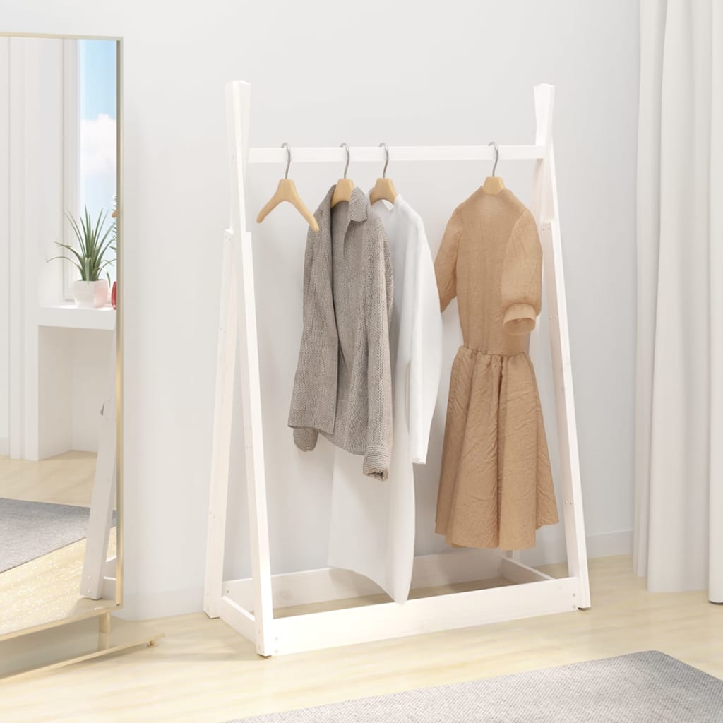 Vidaxx Kleiderständer 100x45x150 cm massives Kiefernholz weiß