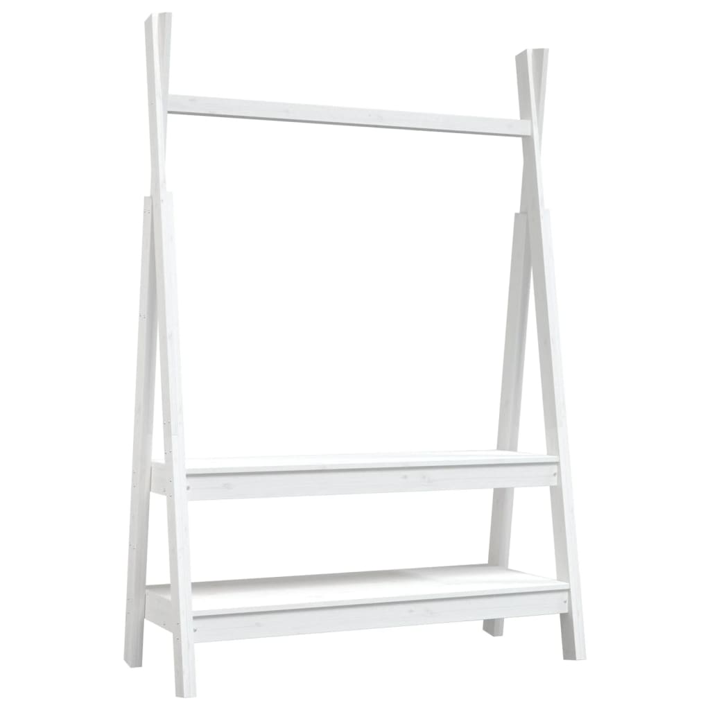 Vidaxx Kleiderständer 100x45,5x150 cm massives Kiefernholz weiß