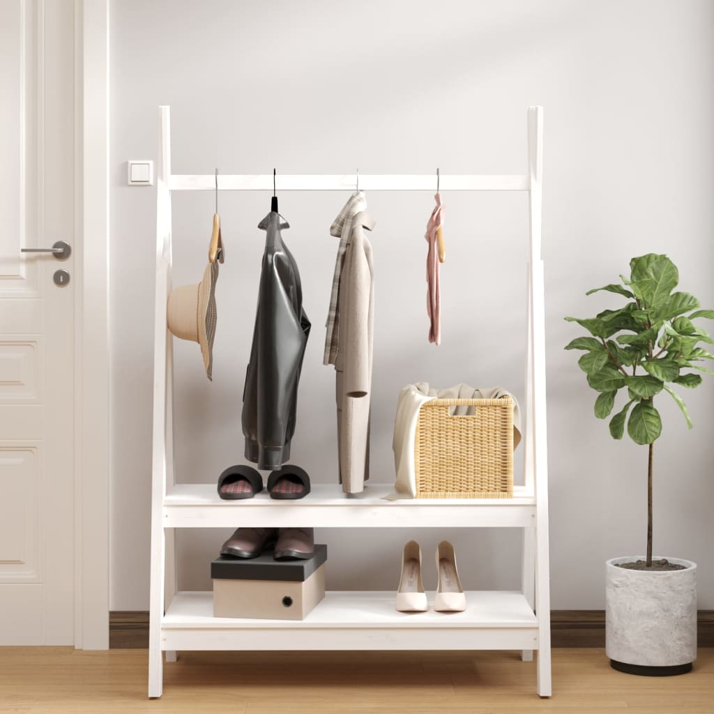 Vidaxx Kleiderständer 100x45,5x150 cm massives Kiefernholz weiß