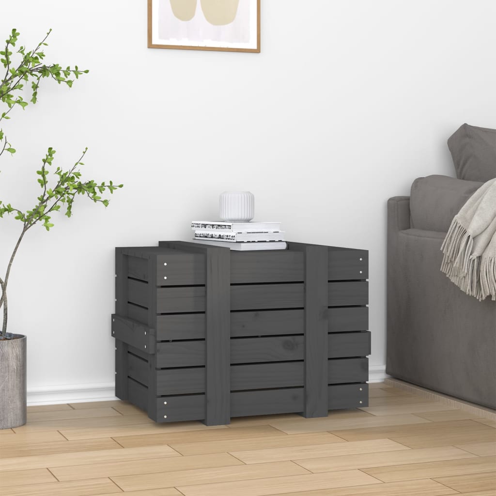 Vidaxx Aufbewahrungsbox 58x40,5x42 cm massives Kiefernholz grau