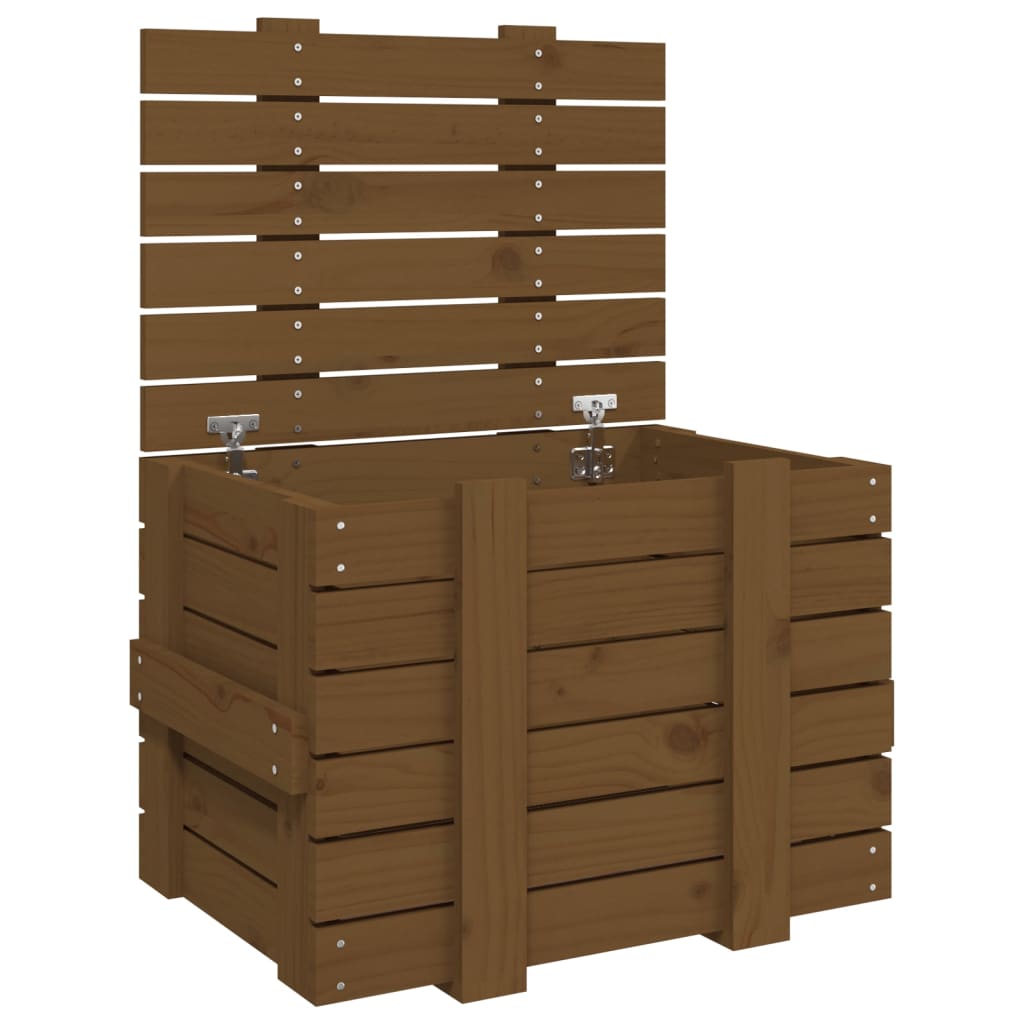 Vidaxx Aufbewahrungsbox 58x40,5x42 cm massives Kiefernholz honigbraun