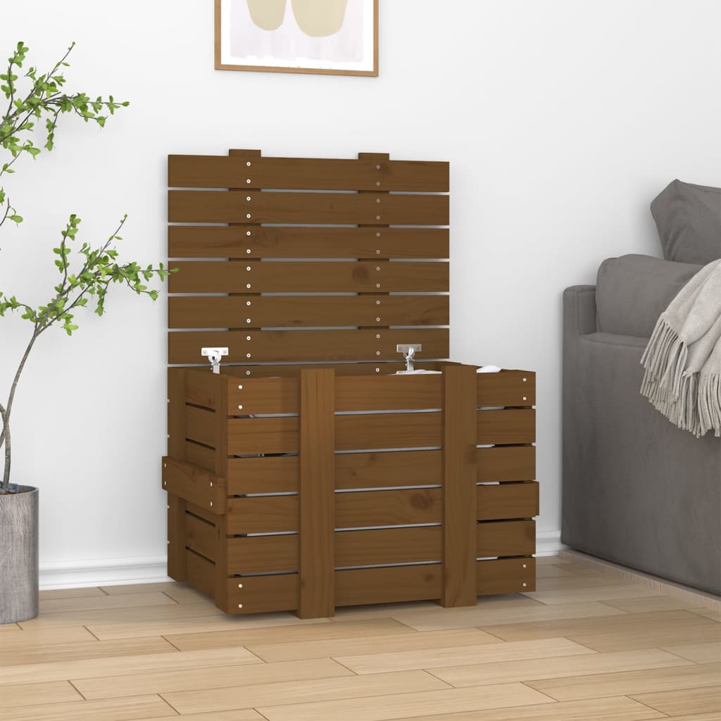Vidaxx Aufbewahrungsbox 58x40,5x42 cm massives Kiefernholz honigbraun