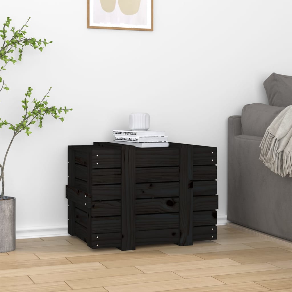 Vidaxx Aufbewahrungsbox 58x40,5x42 cm massives Kiefernholz schwarz