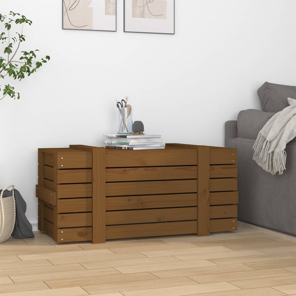 Vidaxx Aufbewahrungsbox 91x40,5x42 cm massives Kiefernholz honigbraun