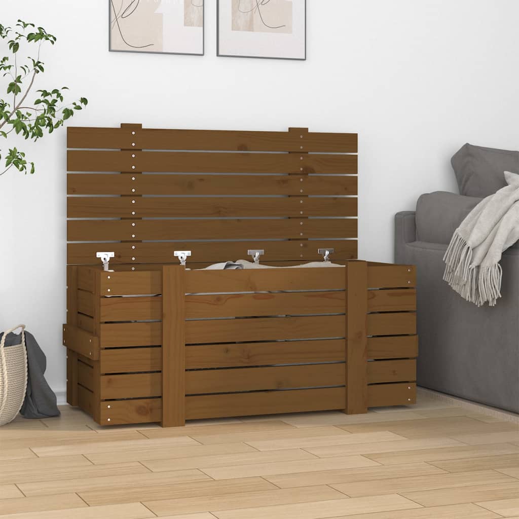 Vidaxx Aufbewahrungsbox 91x40,5x42 cm massives Kiefernholz honigbraun