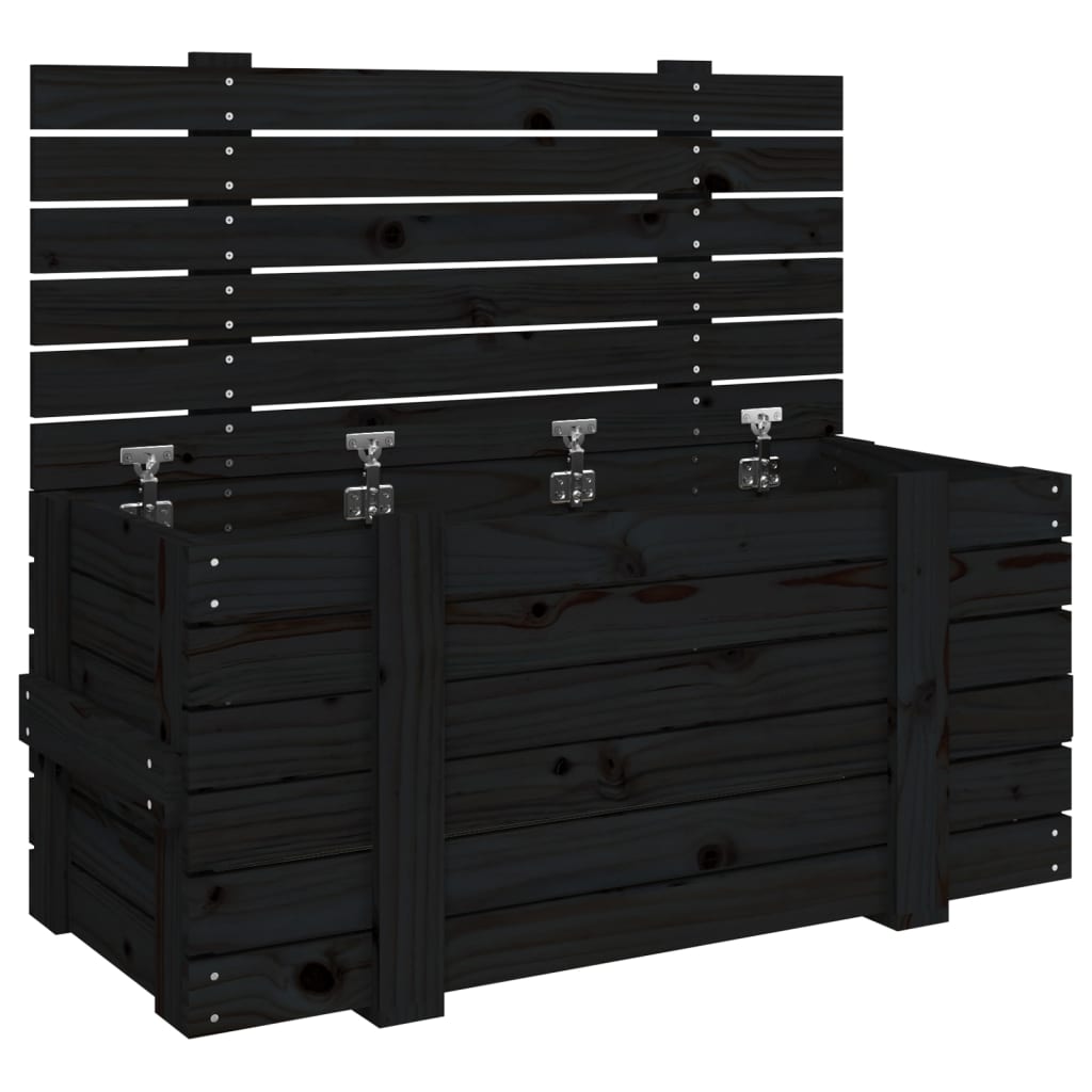 Vidaxx Aufbewahrungsbox 91x40,5x42 cm massives Kiefernholz schwarz