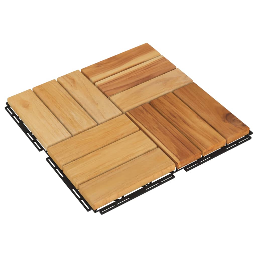 Vidaxx Terrassenplatten 10 Stück 30x30 cm massives Teakholz