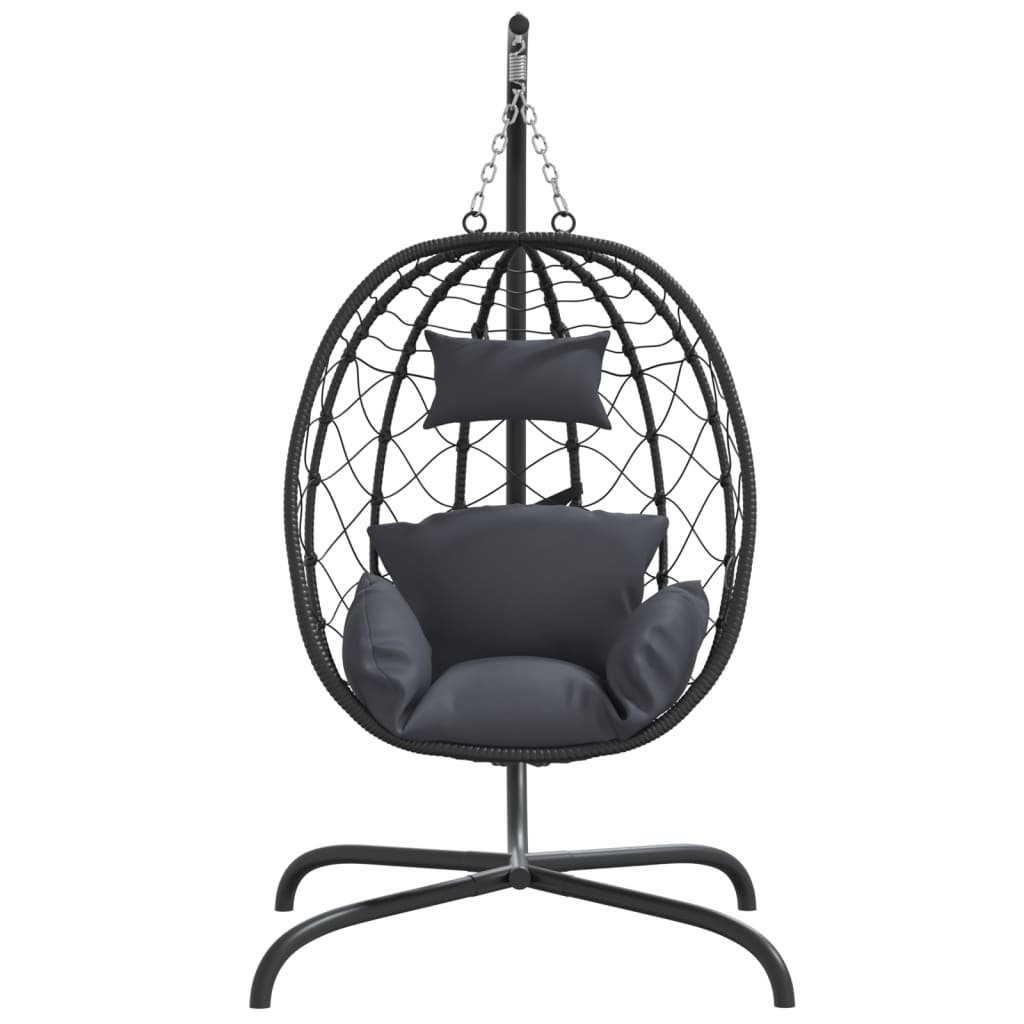 Vidaxl Hängesessel mit Kissen Polyrattan und Stahl Anthrazit