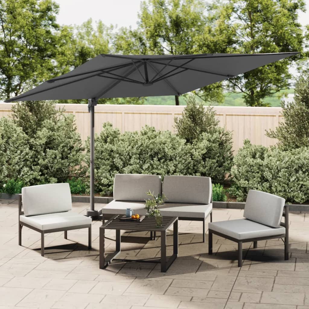 Vidaxx schwimmender Sonnenschirm mit LED-Beleuchtung 400x300 cm Anthrazit
