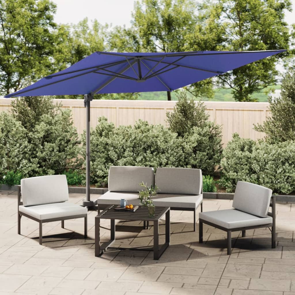 Vidaxx schwimmender Sonnenschirm mit LED-Beleuchtung 400x300 cm azurblau
