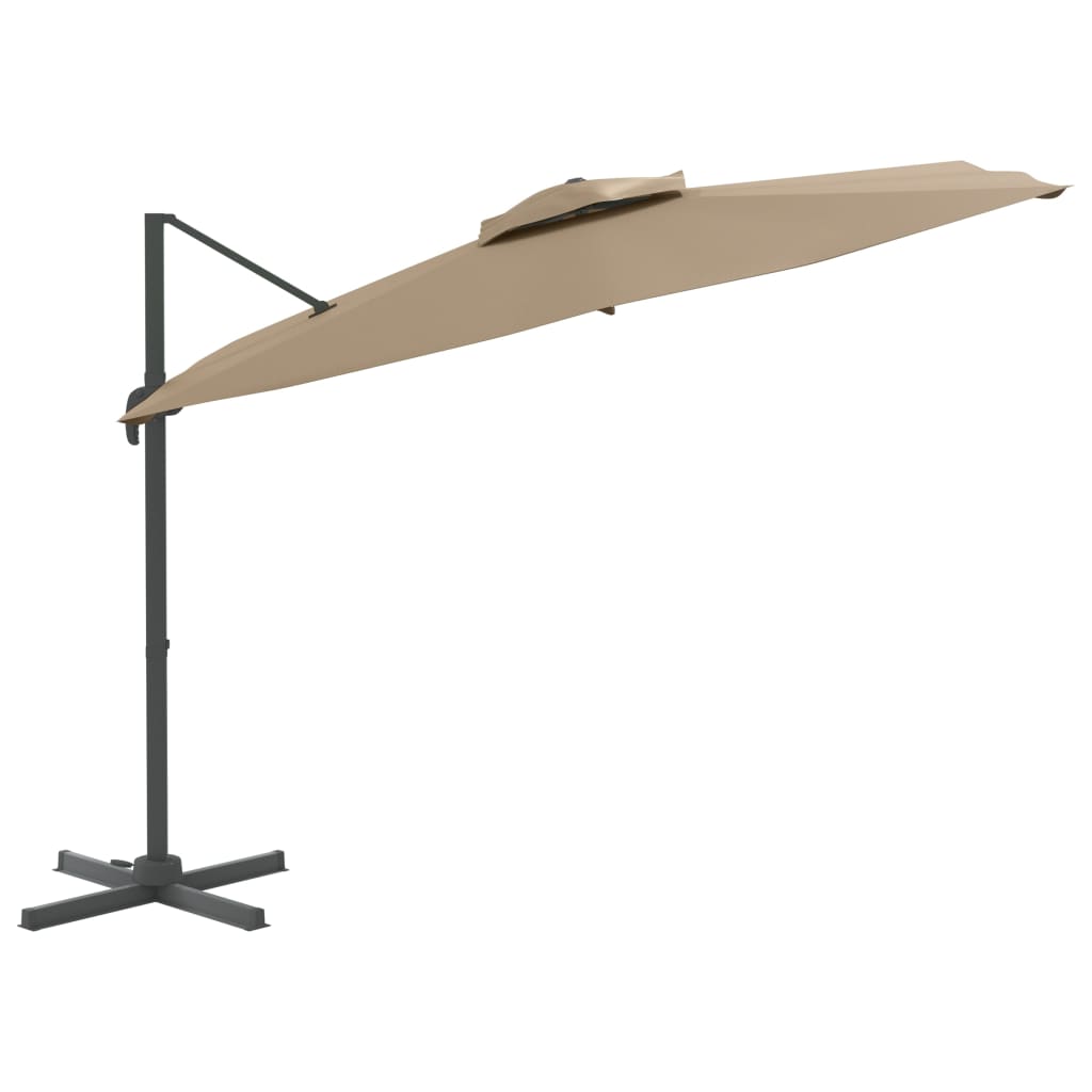 Vidaxx schwimmender Sonnenschirm mit Doppeldach 300x300 cm Taupe