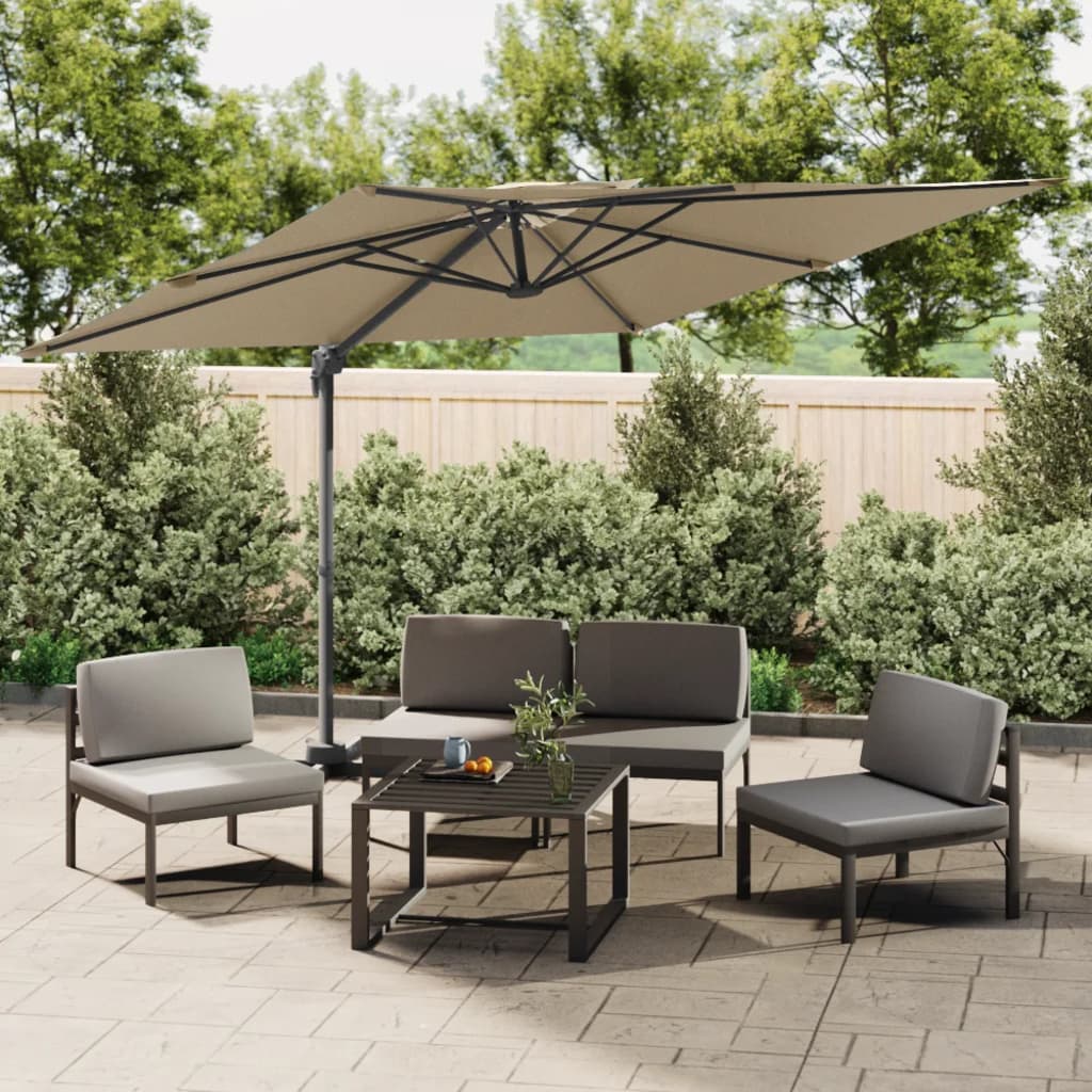 Vidaxx schwimmender Sonnenschirm mit Doppelspitze 400x300 cm taupe