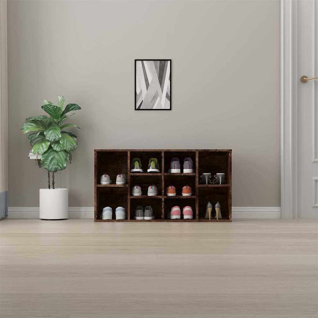 Vidaxl schoenenbank 103x30x55 cm bewerkt hout gerookt eikenkleurig