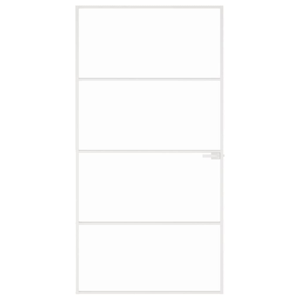 VidaXL Innentür 102x201,5 cm gehärtetes Glas und Aluminium schmal weiß