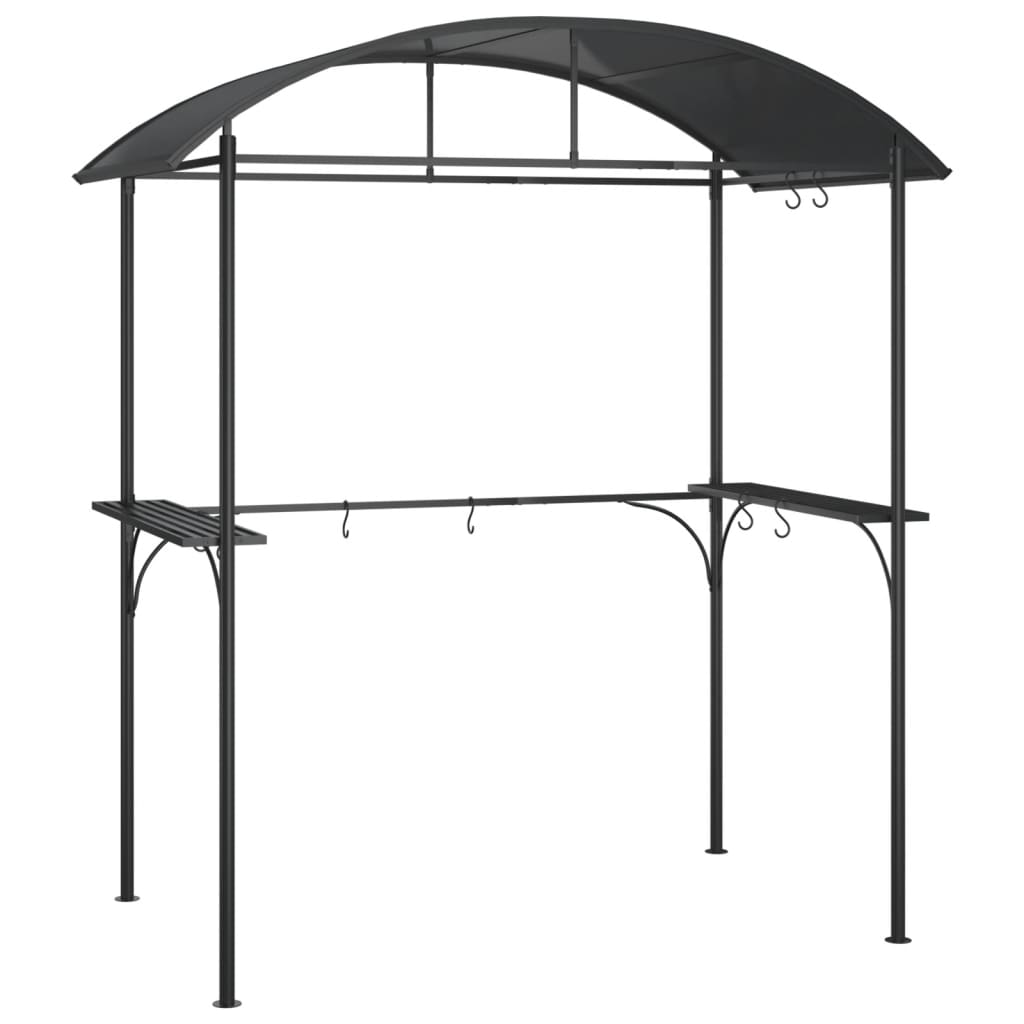 Vidaxx Grillpavillon mit Seitenregalen 220x115x230 cm Stahl Anthrazit