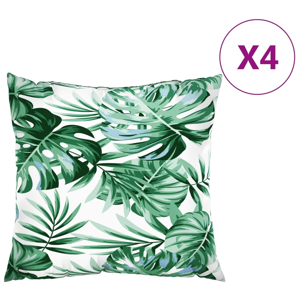 VidaXL Sofakissen 4 Stück Blattmuster 40x40 cm Stoff