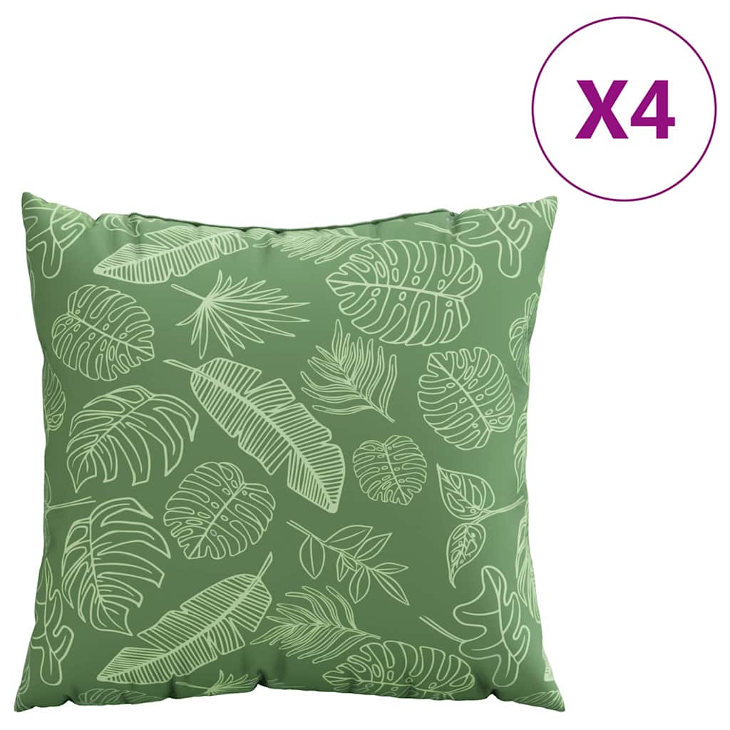 Vidaxl spreidkussens blad 4 pcs bladpatroon 60 x 60 cm polyester stof