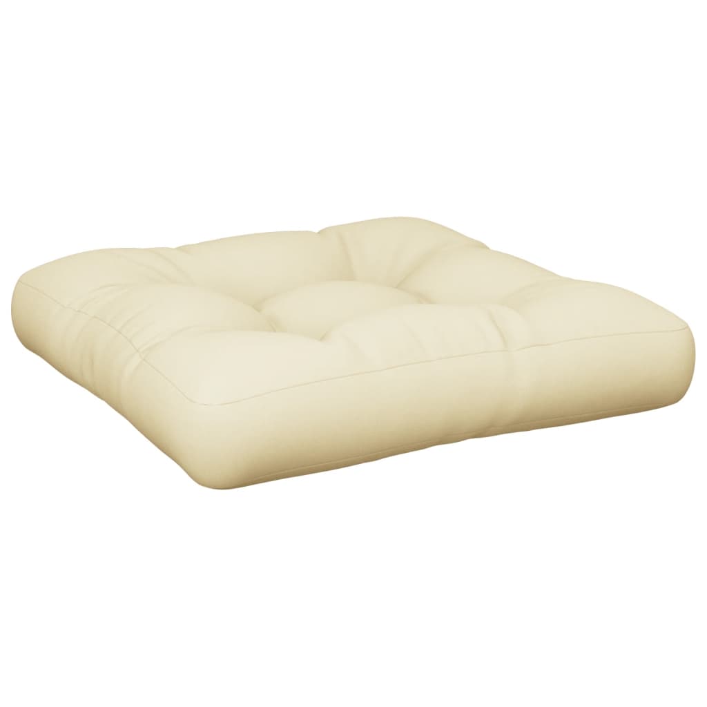 VidaXL Palettenkissen 60x60x12 cm Stoff cremefarben
