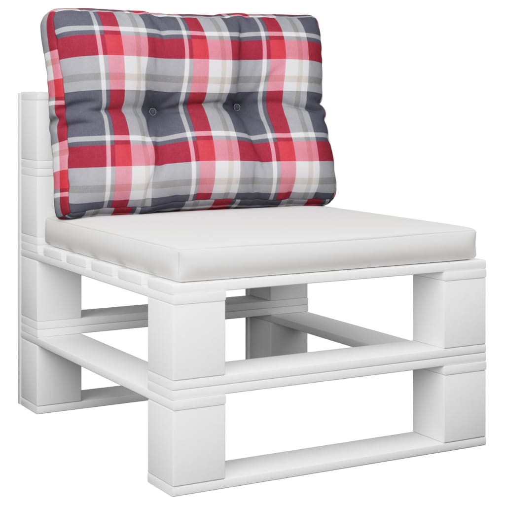 Vidaxx Palettenkissen 50x40x12 cm Stoff Rautenmuster rot