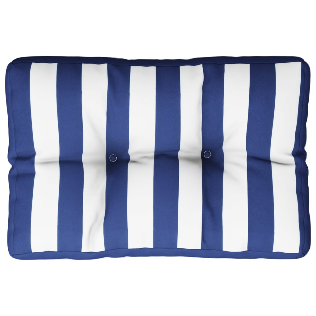 VidaXL Palettenkissen gestreift 60x40x12 cm Stoff blau und weiß