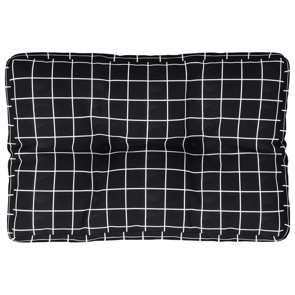 VidaXL Palettenkissen Rautenmuster 60x40x12 cm Stoff schwarz
