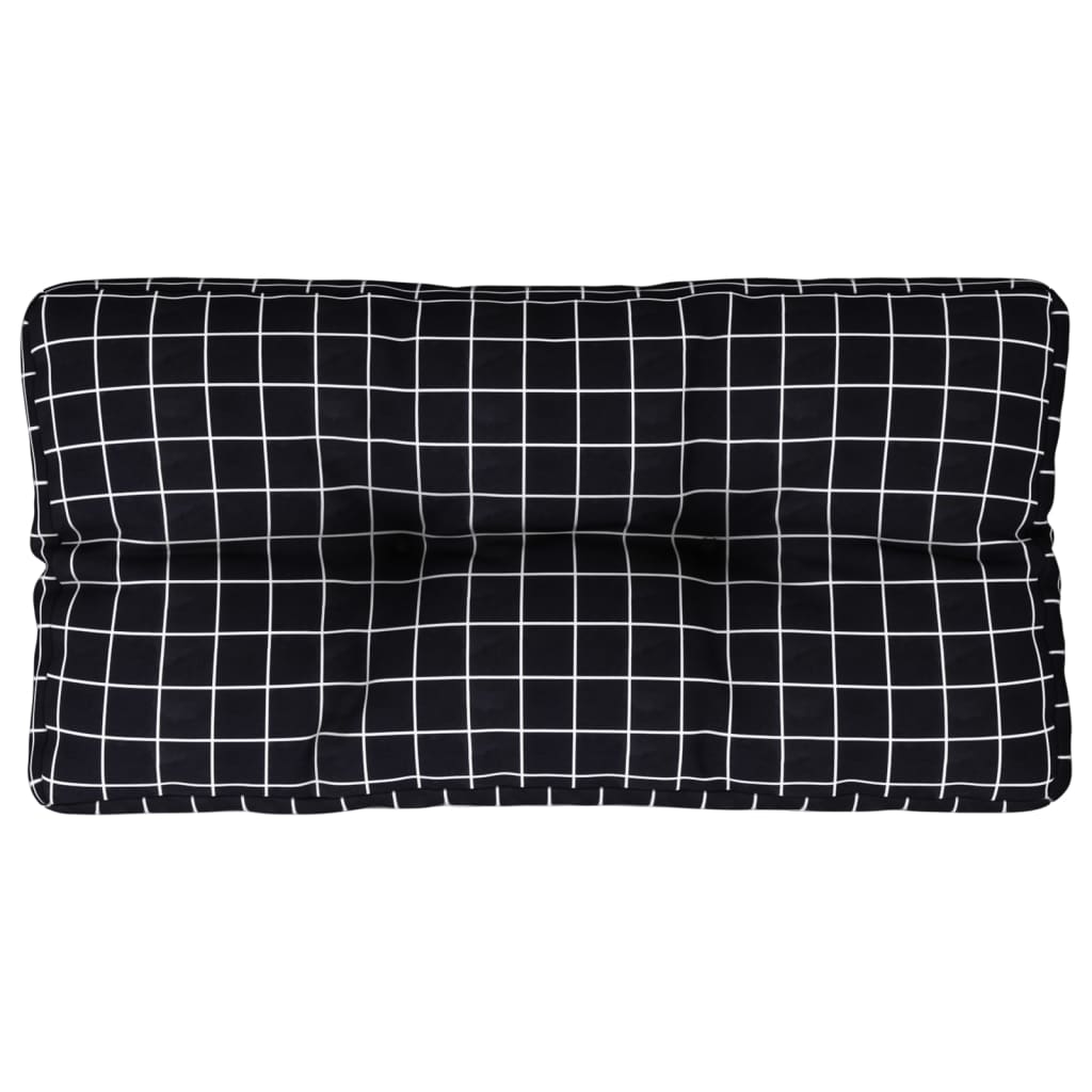 VidaXL Palettenkissen Rautenmuster 80x40x12 cm Stoff Schwarz