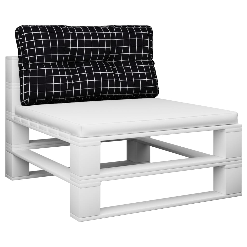 VidaXL Palettenkissen Rautenmuster 80x40x12 cm Stoff Schwarz