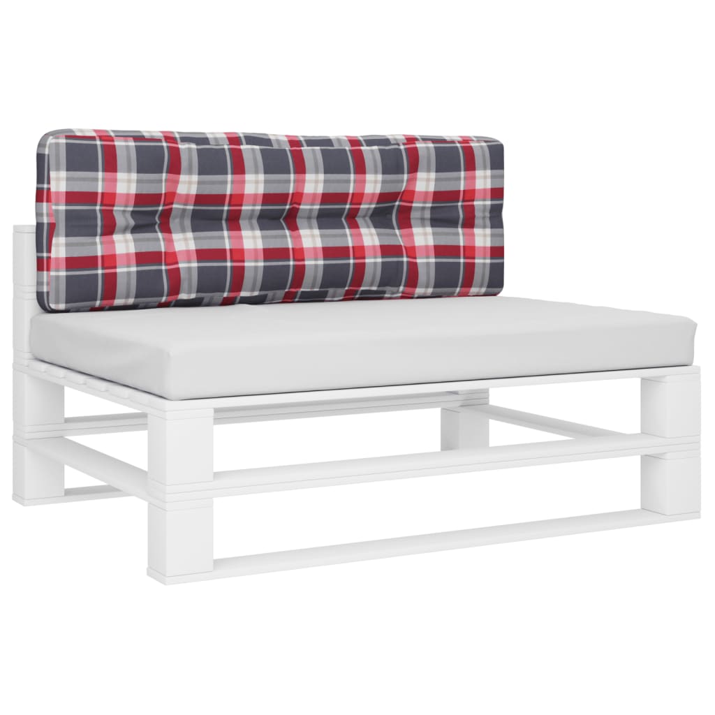Vidaxx Palettenkissen 120x40x12 cm Stoff Rautenmuster rot