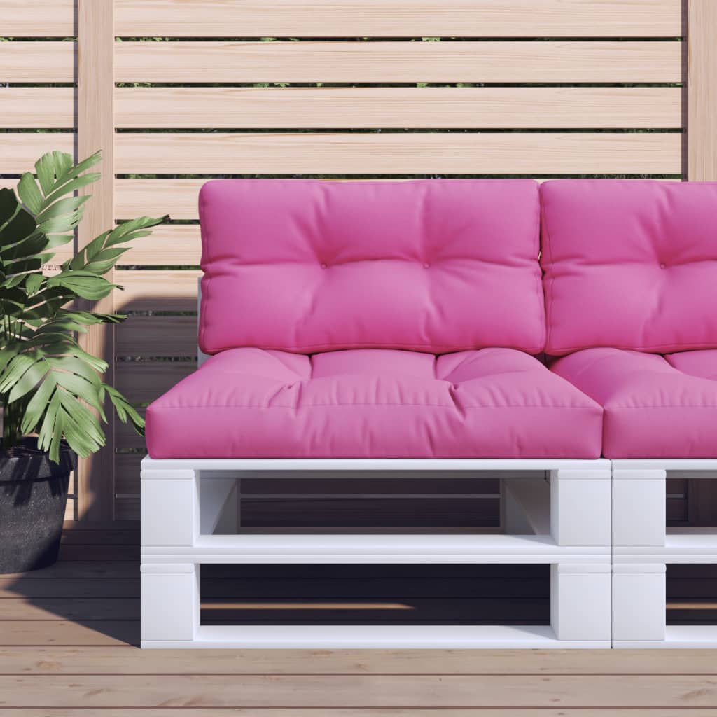 VidaXL Palettenkissen 2 Stück Stoff rosa
