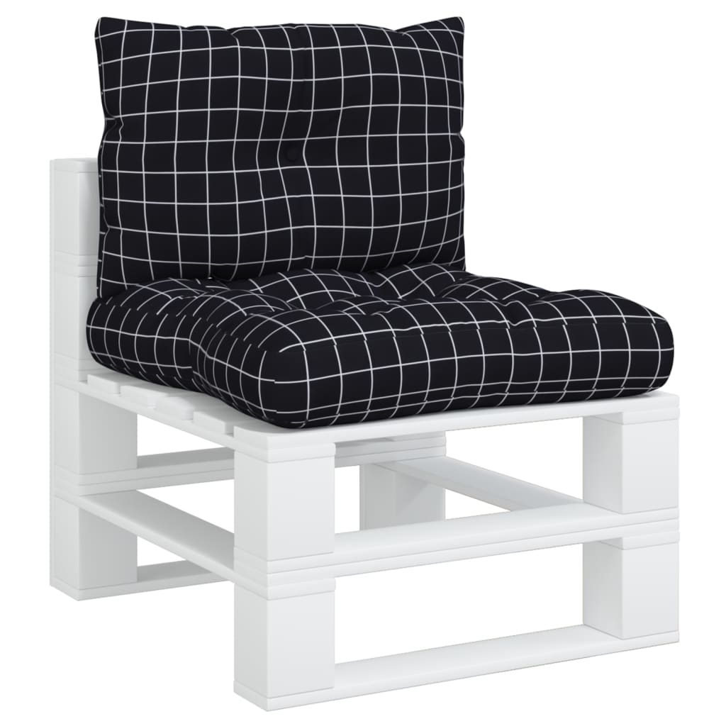 VidaXL Palettenkissen 2 Stk. Rautenmuster Oxford-Stoff Schwarz