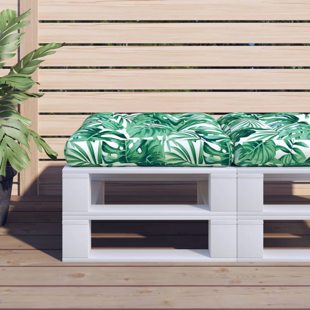 VidaXL Palettenkissen 58x58x10 cm Stoff Blattmuster