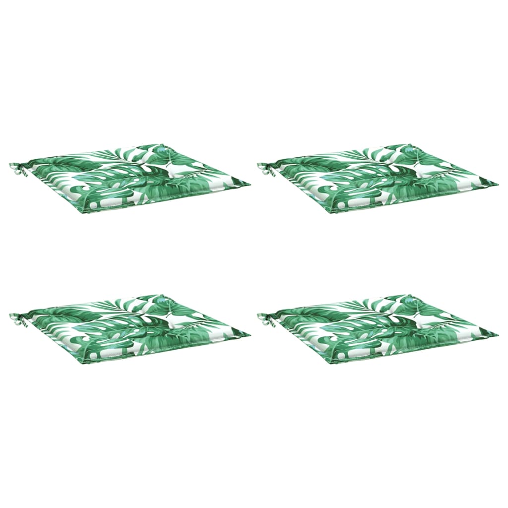 Vidaxl stoelkussens 4 st bladpatroon 40x40x4 cm stof