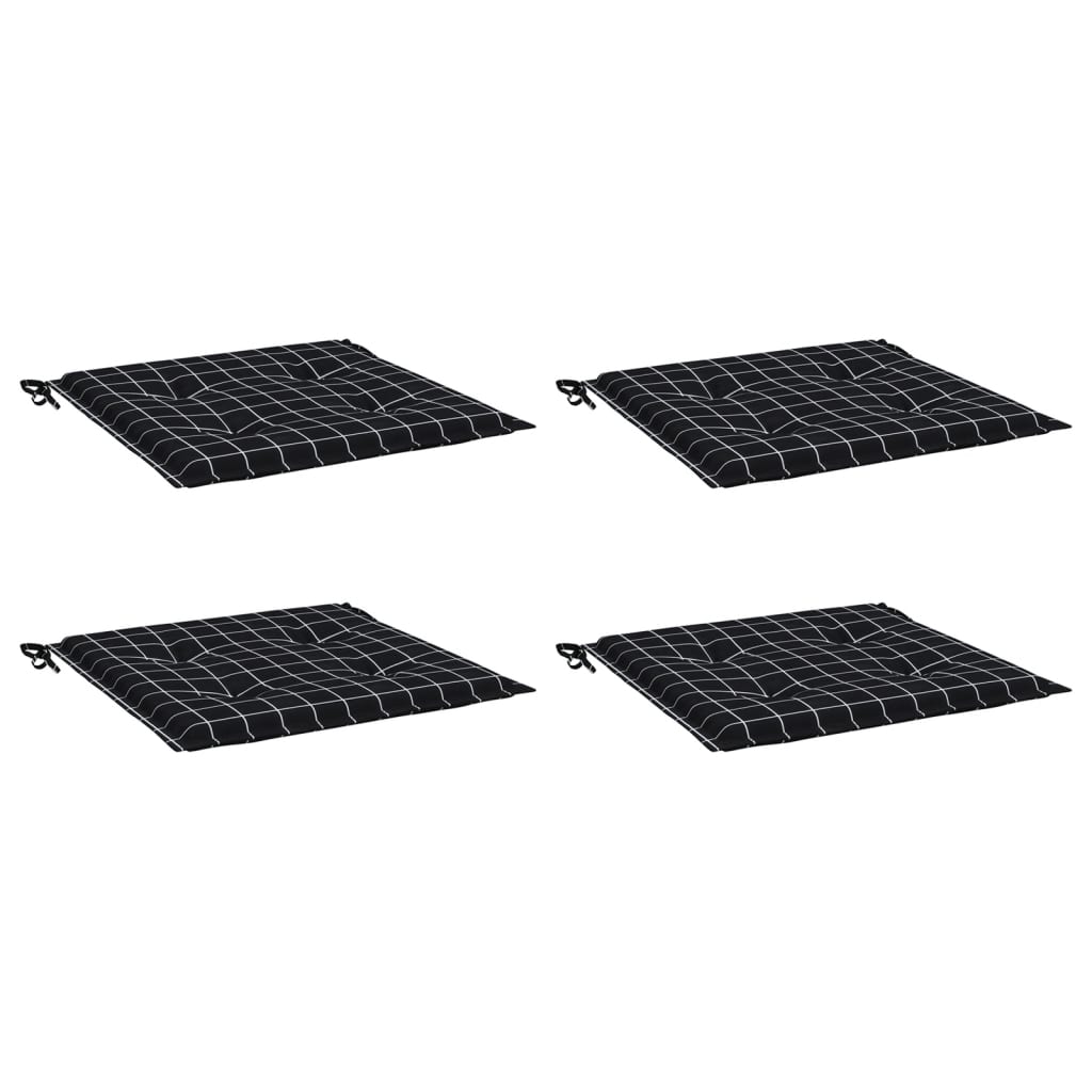 VidaXL Gartenstuhlkissen 4 Stück Rautenmuster 40x40x3 cm Stoff schwarz