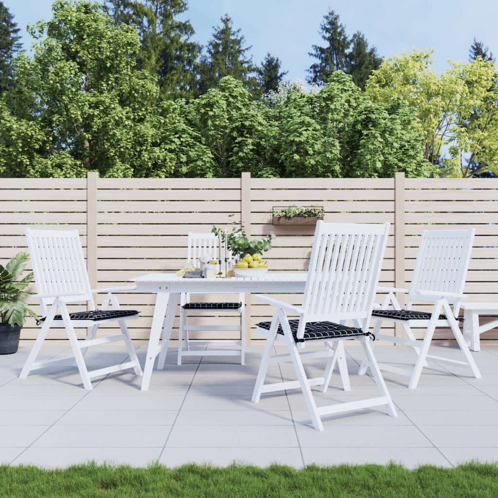 VidaXL Gartenstuhlkissen 4 Stück Rautenmuster 40x40x3 cm Stoff schwarz