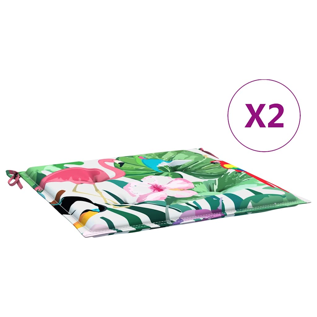 VidaXL Gartenstuhlkissen 2 Stück 40x40x4 cm Stoff mehrfarbig