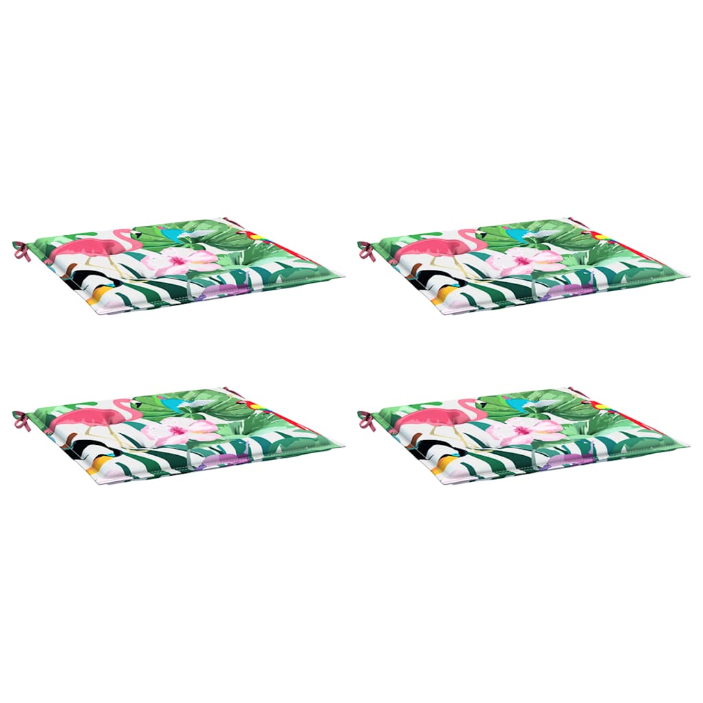 VidaXL Gartenstuhlkissen 4 Stück 40x40x4 cm Stoff mehrfarbig