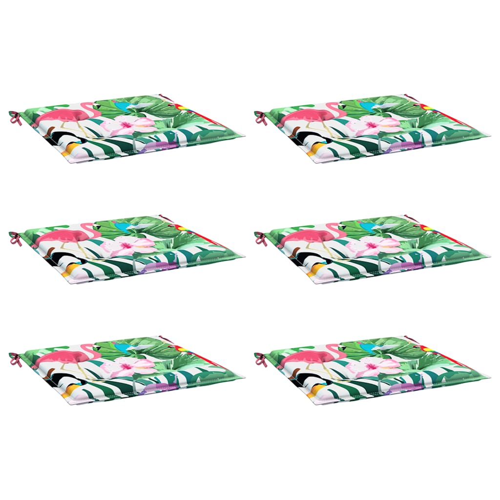 VidaXL Gartenstuhlkissen 6 Stück 40x40x4 cm Stoff mehrfarbig