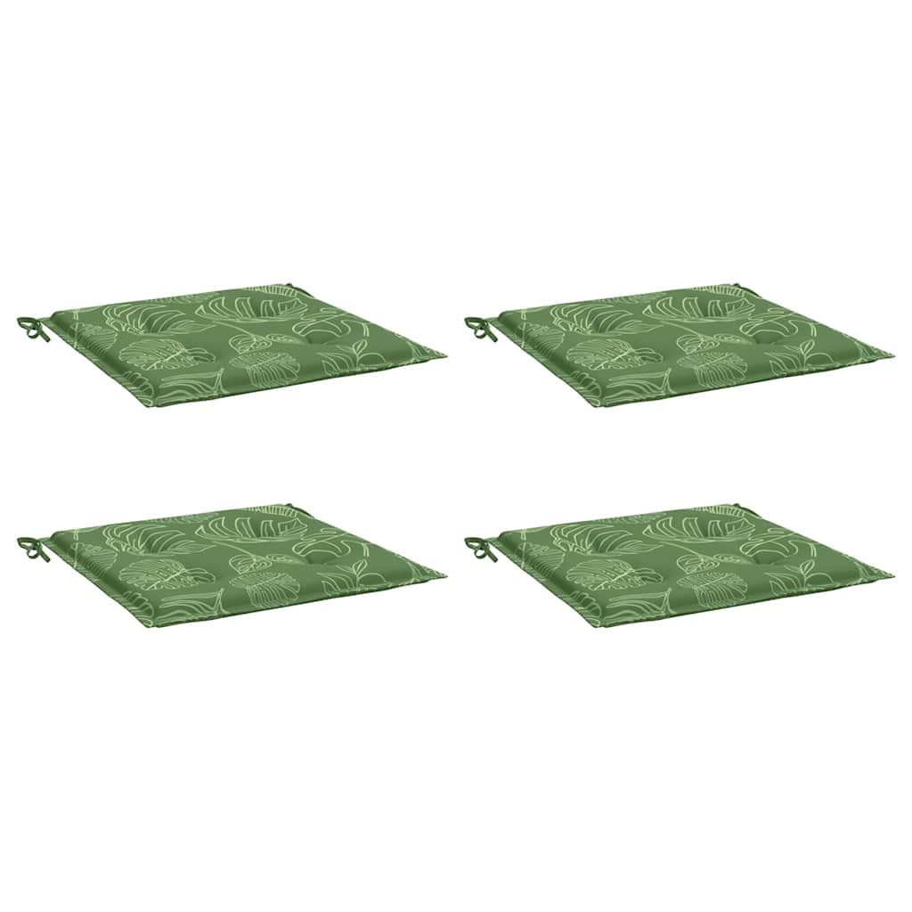 VidaXL Stuhlkissen 4 Stück Blattmuster 40x40x4 cm Stoff