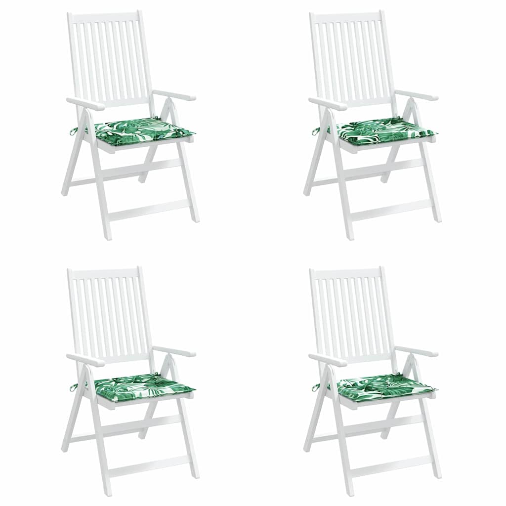 Vidaxl stoelkussens 4 pcs bladpatroon 50 x 50 x 4 cm oxford stof