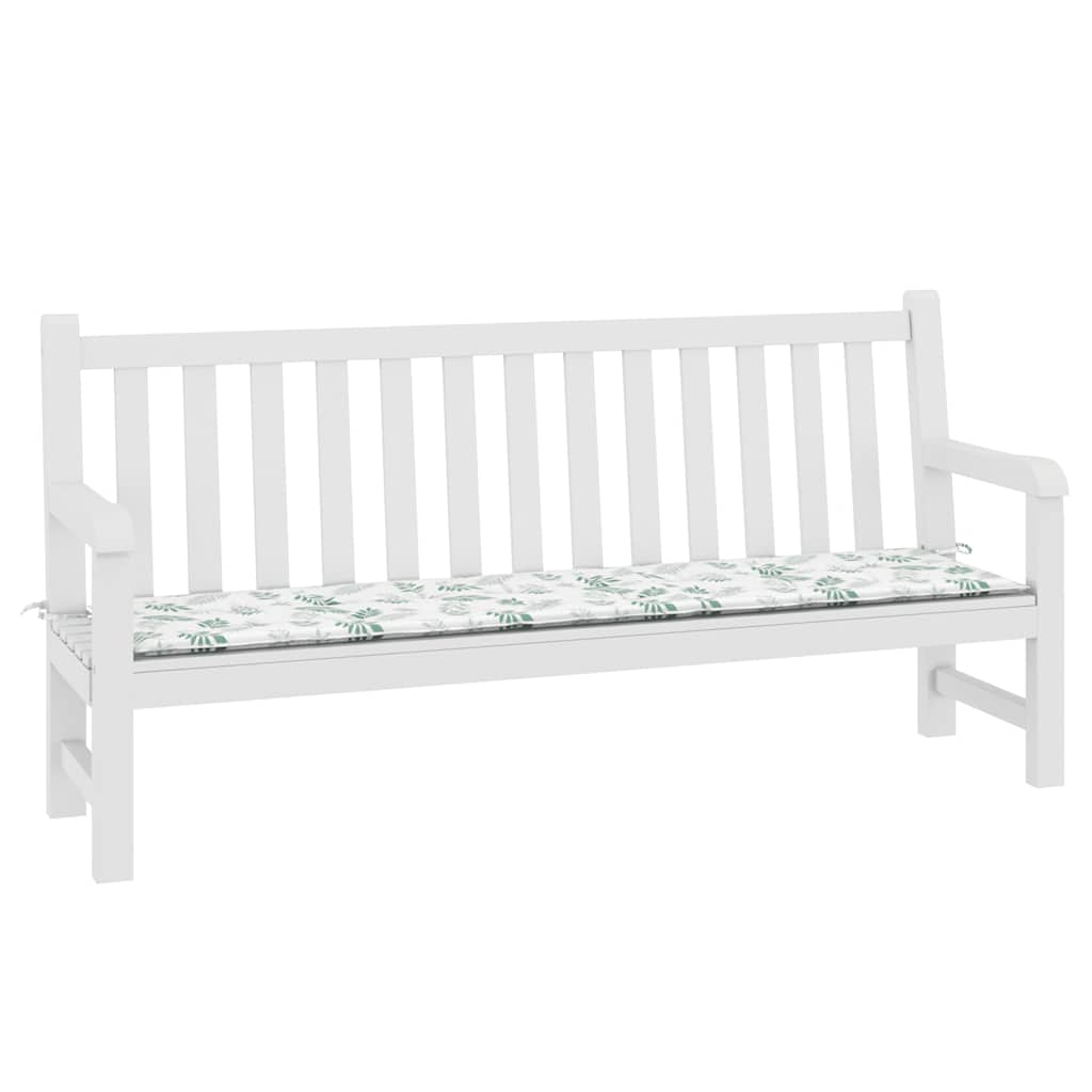 VidaXL Gartenbankkissen Blattmuster 200x50x4 cm Stoff