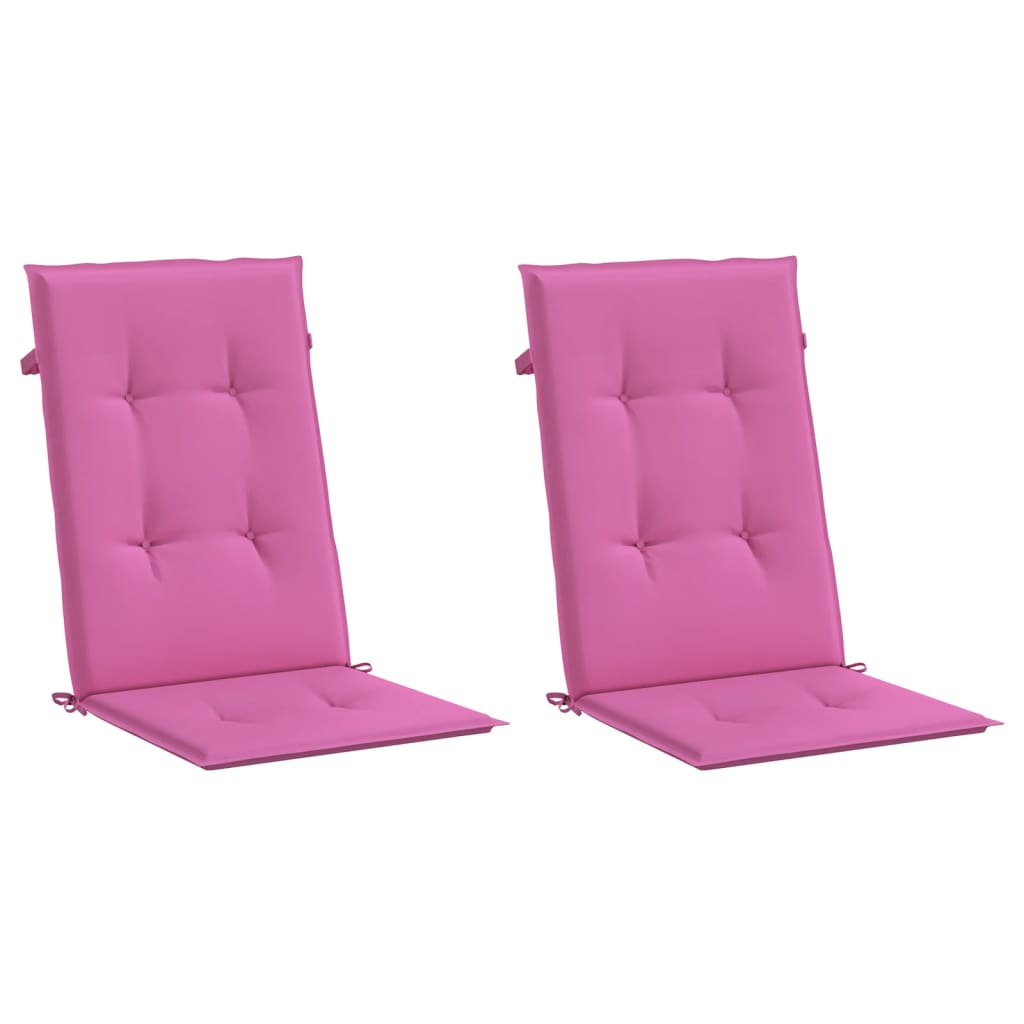 Vidaxx Gartenstuhlauflagen hohe Rückenlehne 2 Stück 120x50x3 cm Stoff rosa