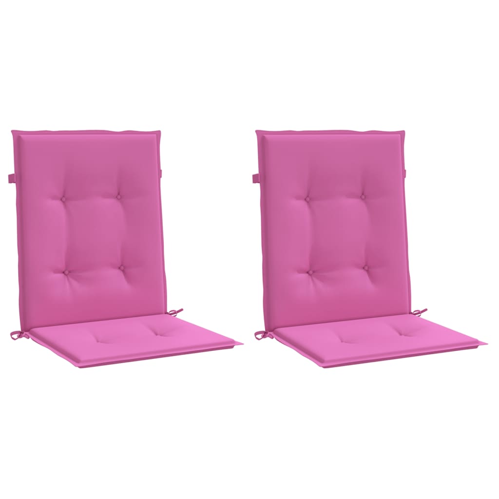 VidaXL Stuhlkissen 2 Stück, Stoff mit niedriger Rückenlehne, rosa