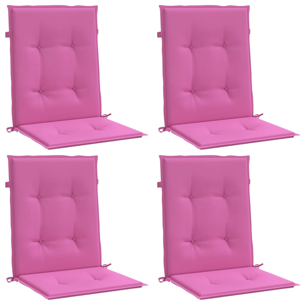 VidaXL Stuhlkissen 4 Stück, Stoff mit niedriger Rückenlehne, rosa