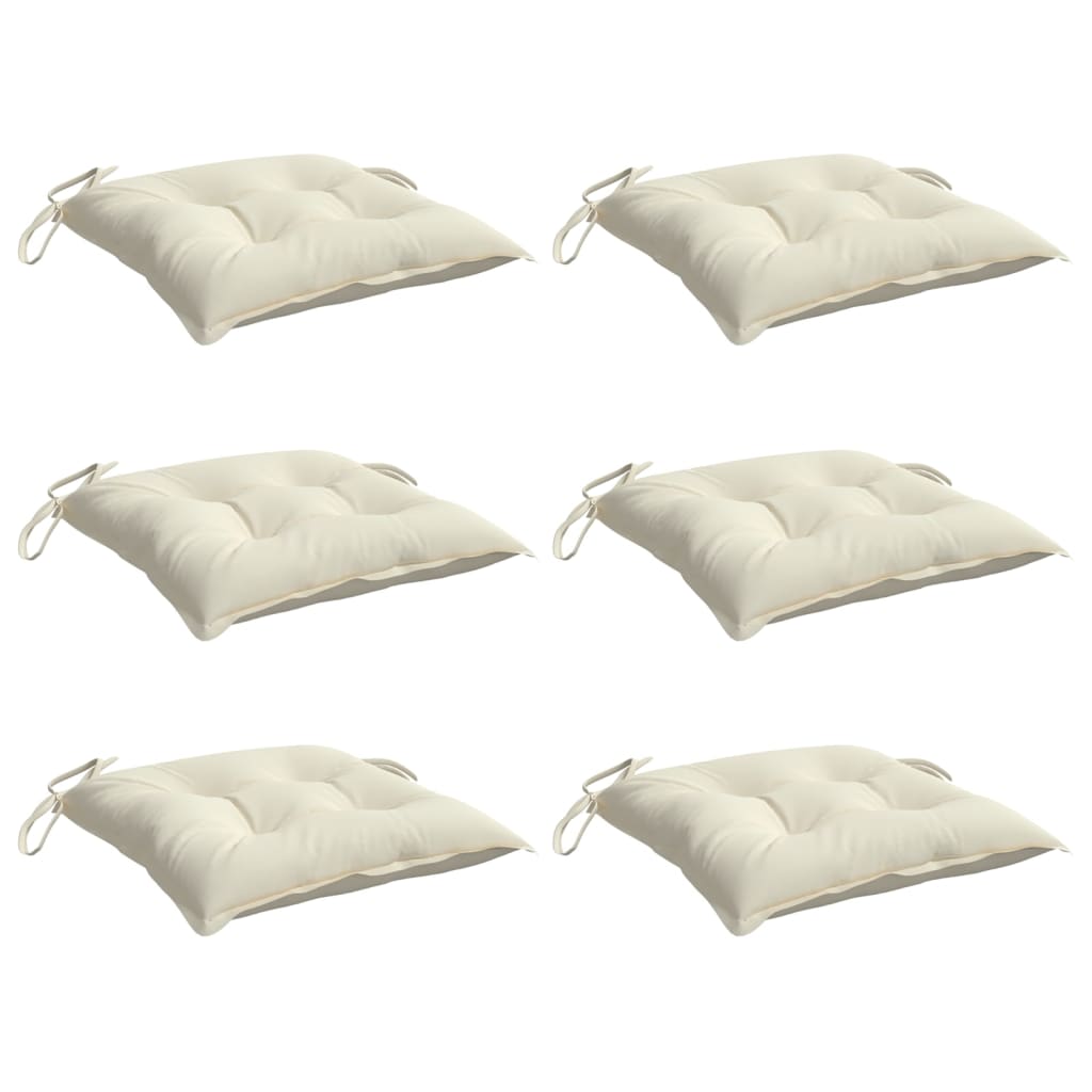 Vidaxx Stuhlkissen 6 Stück 40x40x7 cm Stoff cremeweiß