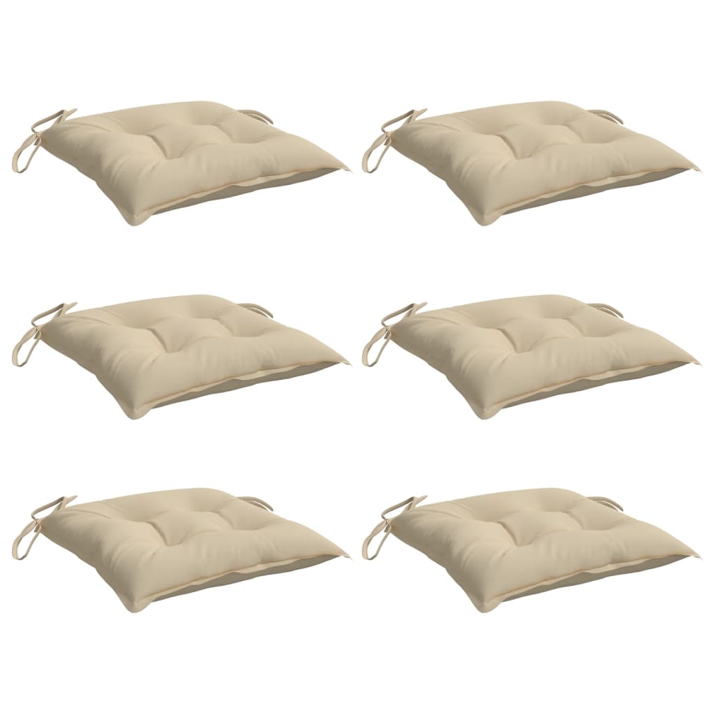 Vidaxx Stuhlkissen 6 Stück 40x40x7 cm Oxford-Stoff beige