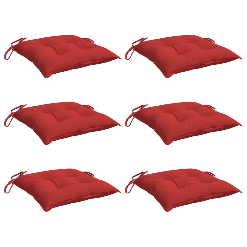VidaXL Stuhlkissen 6 Stück 40x40x7 cm Oxford-Stoff rot