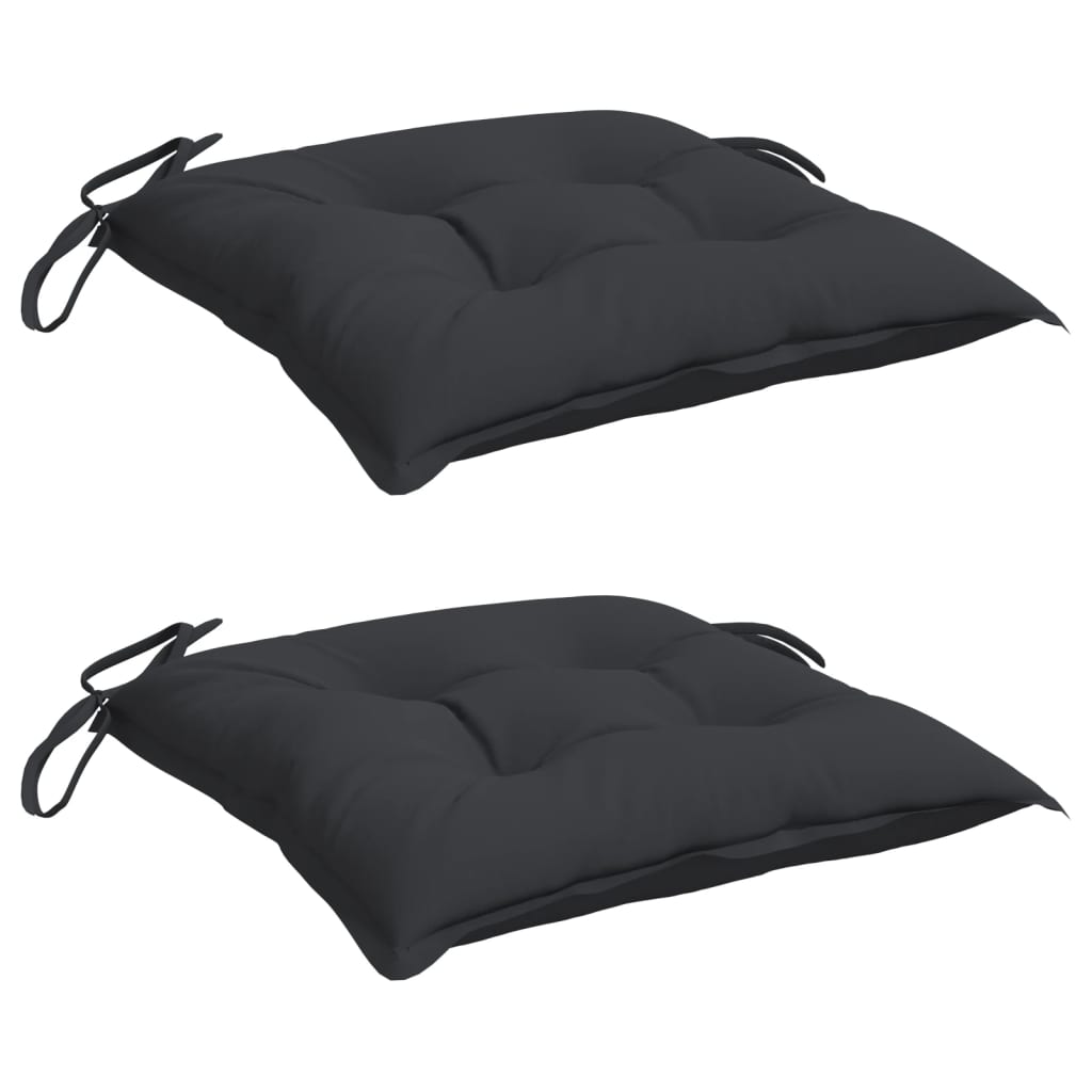 VidaXL Stuhlkissen 2 Stück 40x40x7 cm Oxford-Stoff schwarz