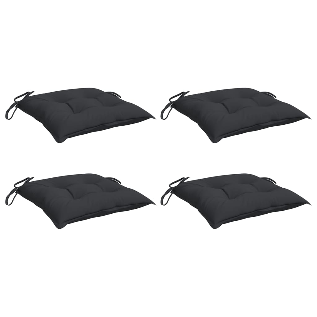 VidaXL Stuhlkissen 4 Stück 40x40x7 cm Oxford-Stoff schwarz