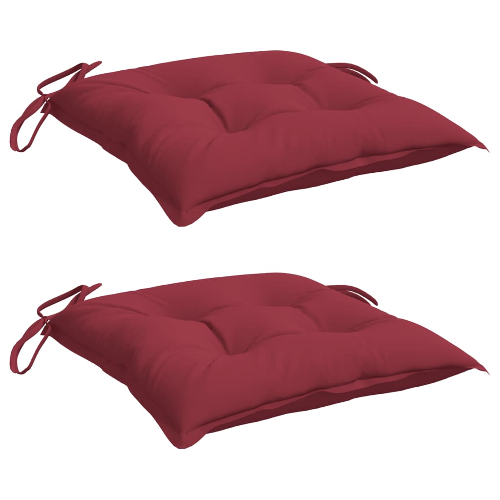 Vidaxx Stuhlkissen 2 Stück 40x40x7 cm Oxford-Stoff weinrot