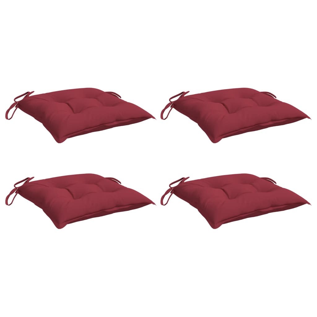 Vidaxx Stuhlkissen 4 Stück 40x40x7 cm Oxford-Stoff weinrot
